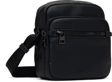 Torba za čez ramo BOSS HUGO Reporter Faux-Leather Bag Črna | 50535705, 1