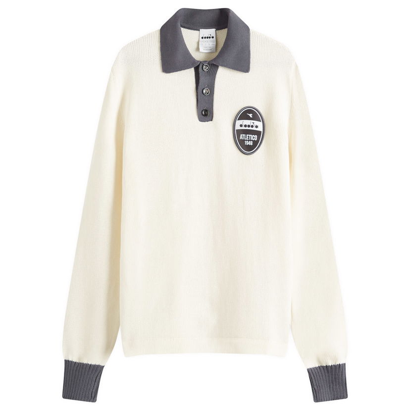 Pleteni pulover Diadora Diadora Legacy Long Sleeve Polo Bela | 502-181669-20039