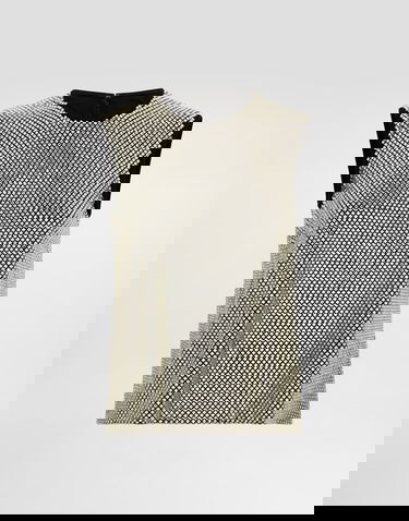 Majica brez rokavov Dolce & Gabbana Sleeveless Crystal Mesh Blouse Kovinski | F7AK7ZFLSK3S0997, 0