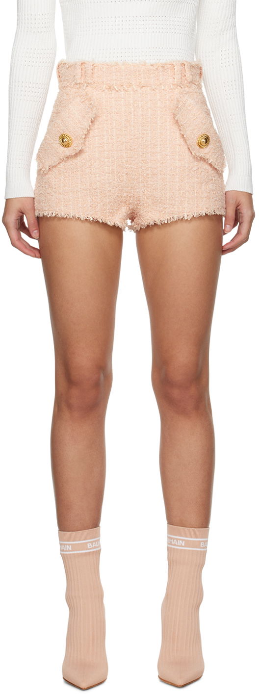 Kratke hlače Balmain Fringed Shorts Roza | CF1PA232XF91