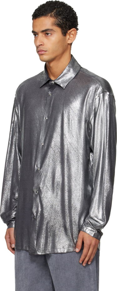 Srajce Diesel Foiled Long-Sleeve Button-Up Shirt Kovinski | A19410-0NKCU-9AW, 3