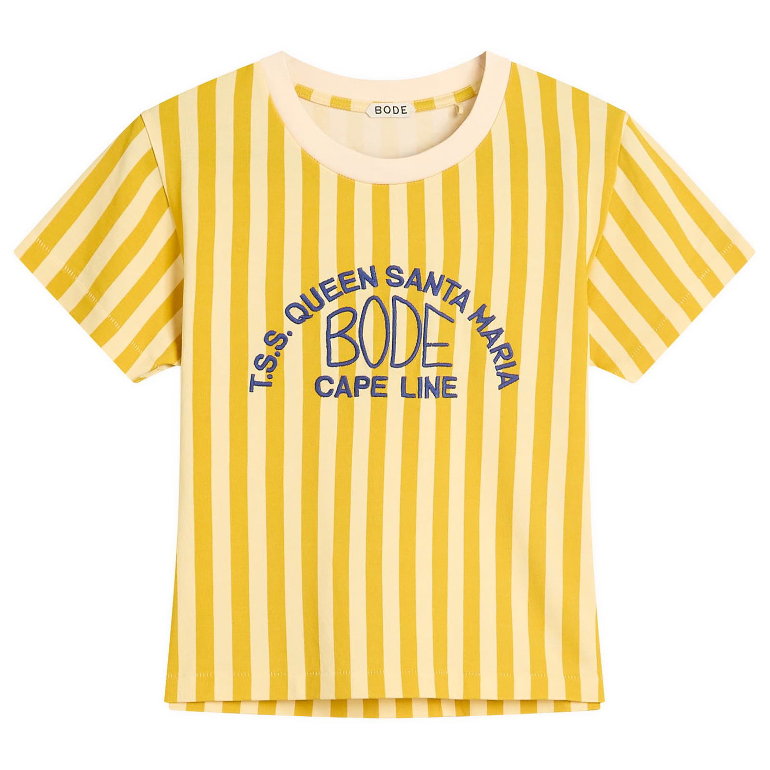 Majica Bode Bode Striped T-Shirt with Logo Print Rumena | WRS25CS023-YLMLT, 0
