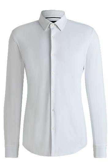 Srajce BOSS Men's Slim Fit Performance-Stretch Jersey Shirt Bela | 50539398