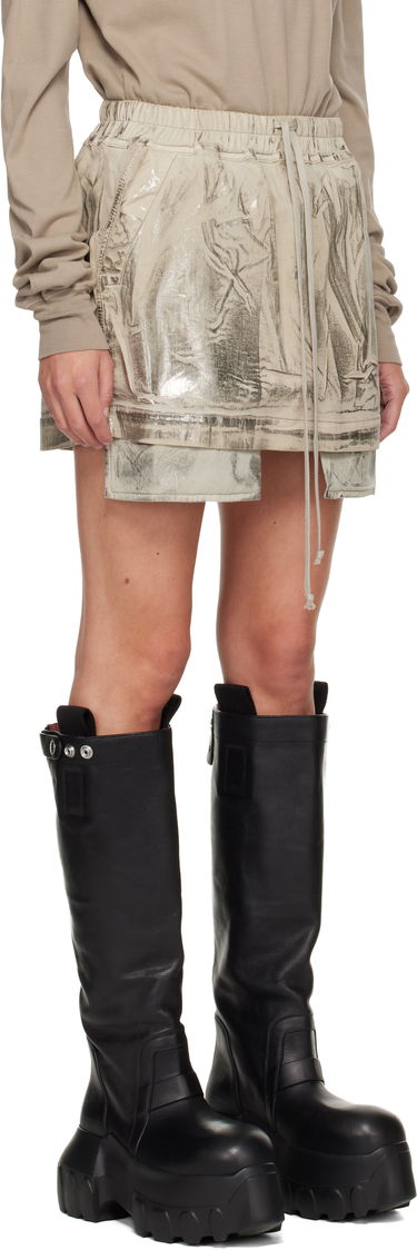 Krila Rick Owens DRKSHDW Concordians Fog Denim Miniskirt Kovinski | DS02E7321 SDPF, 1