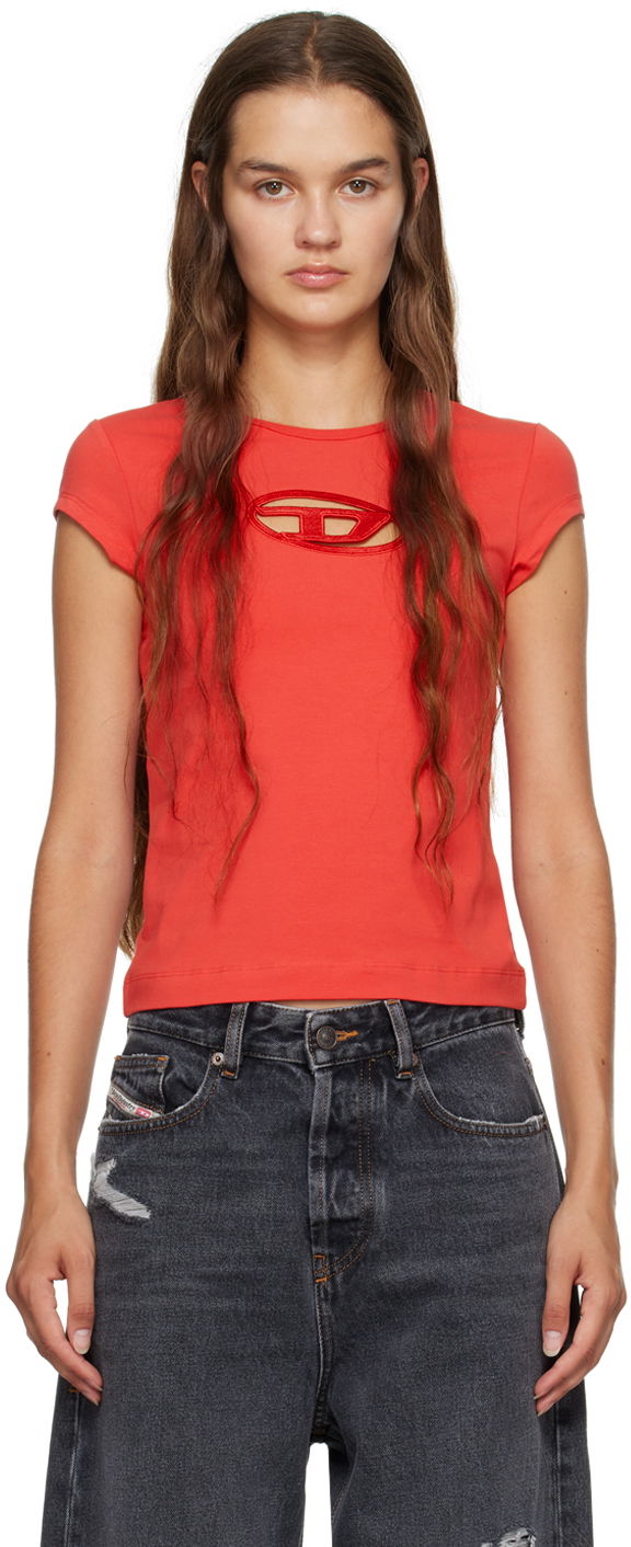 Majica Diesel T-Angie T-Shirt Rdeča | A06268 0AFAA