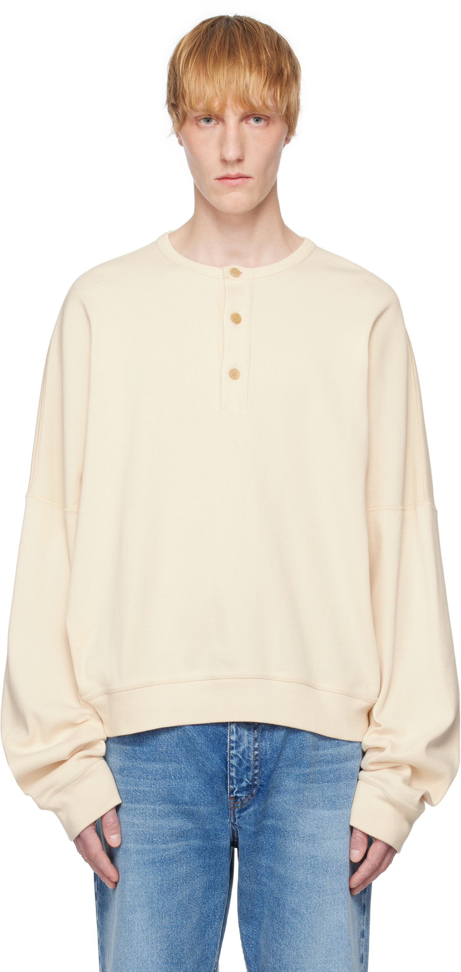Pulover The Row The Row Greto Henley Sweatshirt Bež | 945-K660, 0