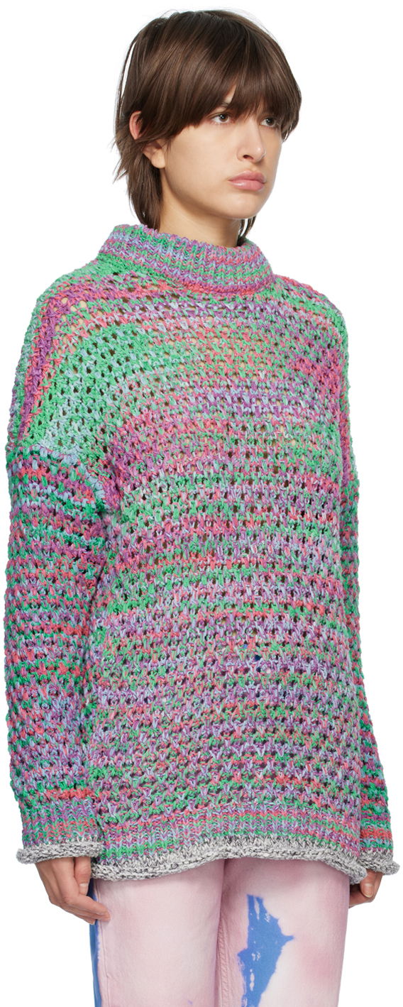 Pleteni pulover The Attico The Attico Open Knit Crewneck Sweater Večbarvna | 232WCK79 KC062, 1
