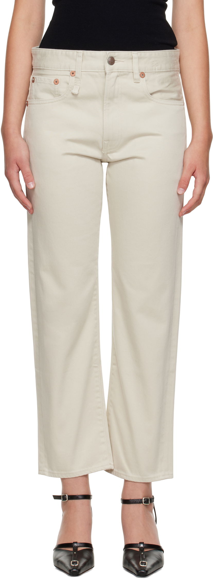 Kavbojke R13 R13 Romeo Straight-Leg Jeans Bež | R13WD103-D338A