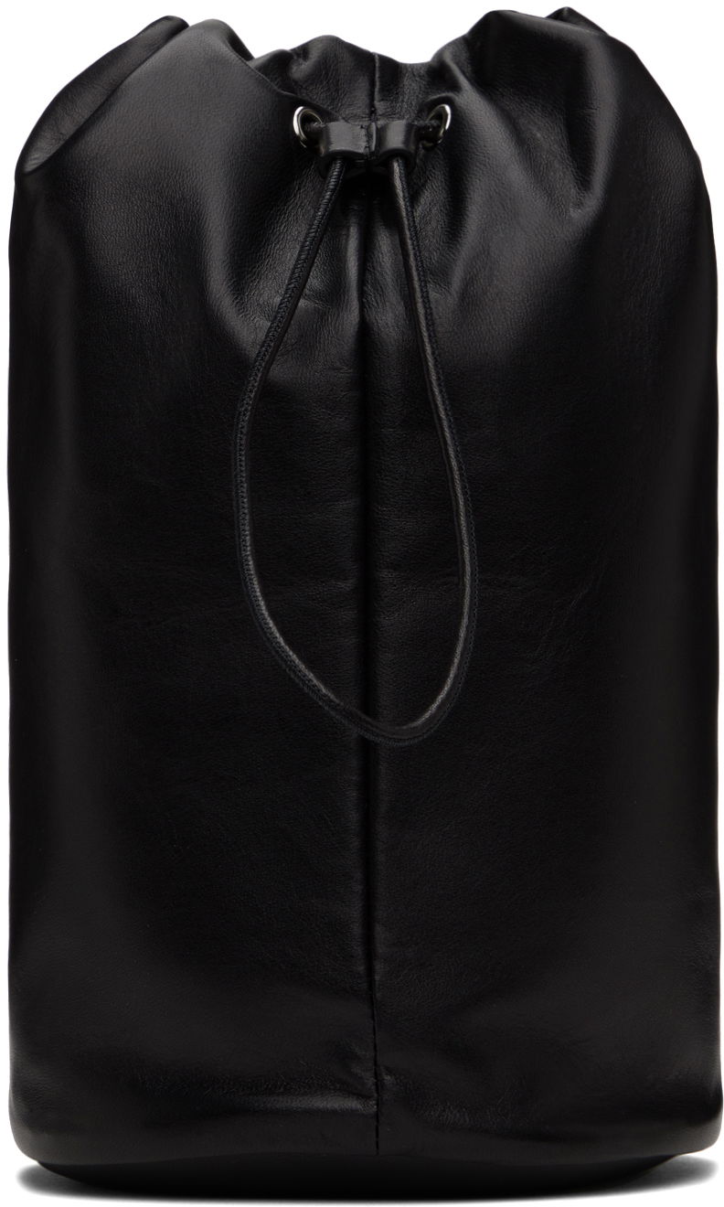 Tote bag The Row Leather Drawstring Pouch Črna | W1336-L100