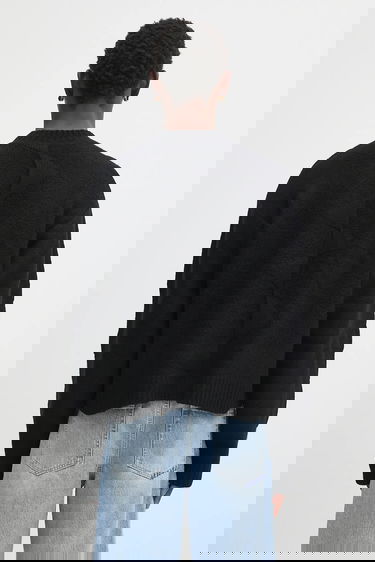 Pleteni pulover HELIOT EMIL Textured Knit Crewneck Sweater Črna | PREAW25.M.07.063.BLK01., 2