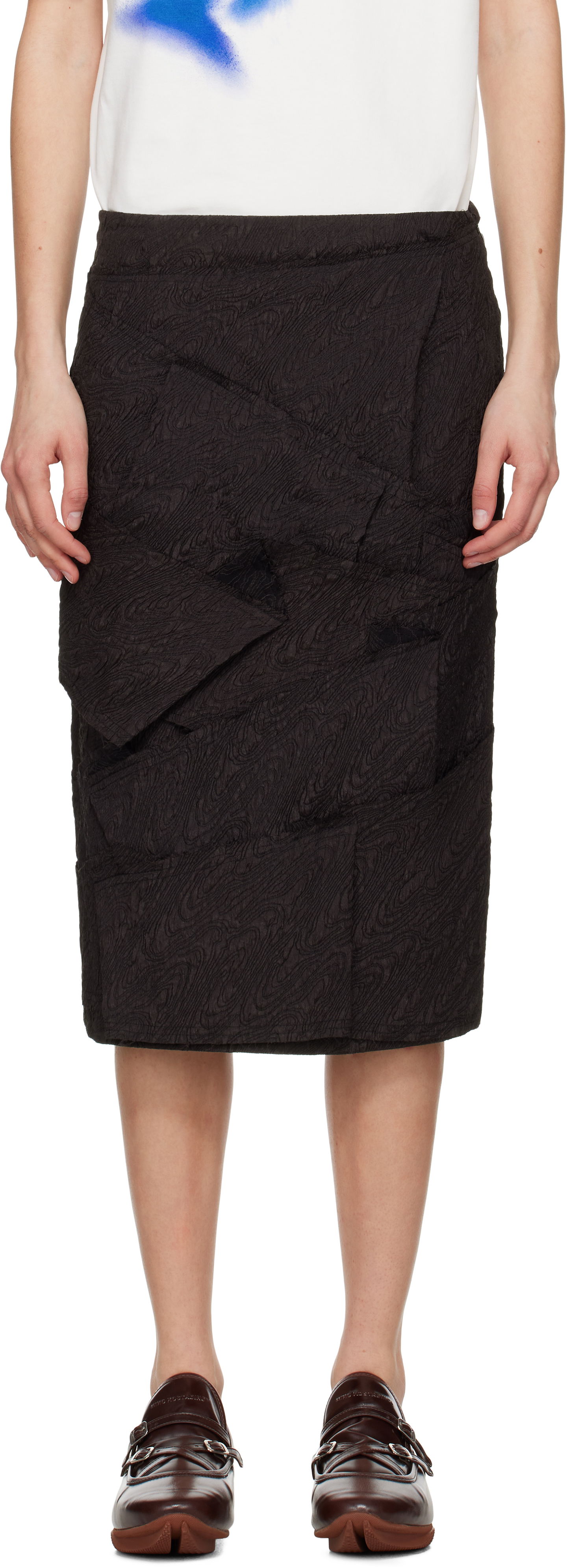Krila ADER ERROR ADER error Raw Edge Midi Skirt Črna | BO01SSSK0203BK, 0