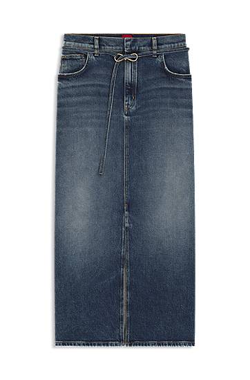 Krila BOSS Denim skirt with front slit and carabiner closure Modra | 50550747