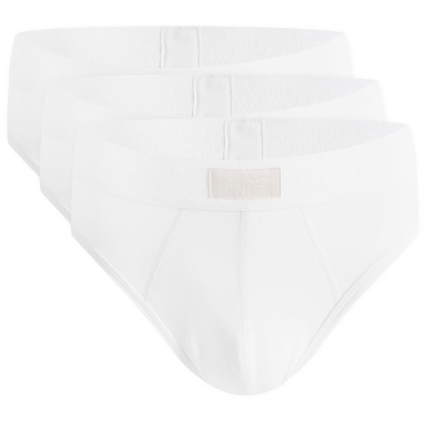 Spodnjice SKIMS 3-Pack Cotton Briefs Bela | BO-BRF-5633M-CH