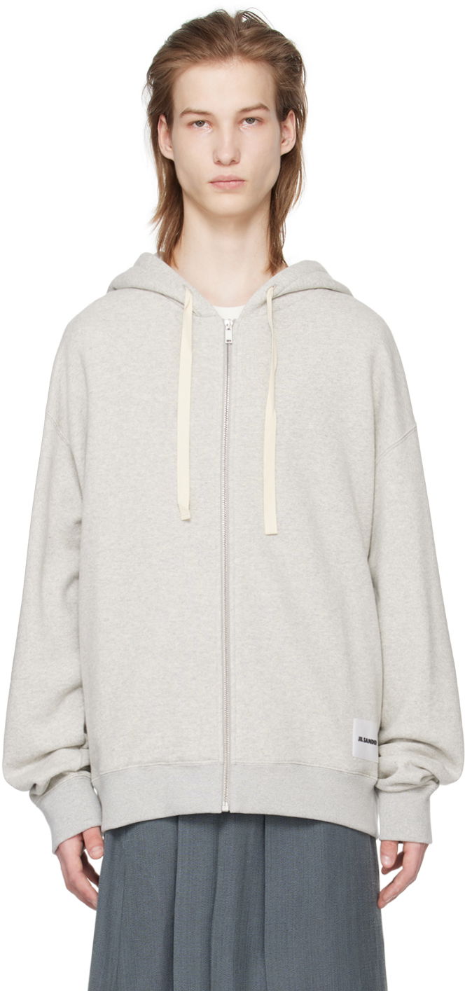 Pulover Jil Sander Zip-Up Hoodie Siva | J47HG0101_J20010, 0