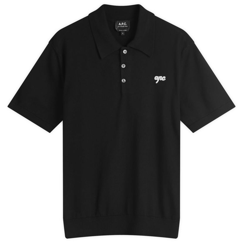 Polo majica A.P.C. Men's Gregorio Knitted Polo Črna | COGDK-H23393-LZZ
