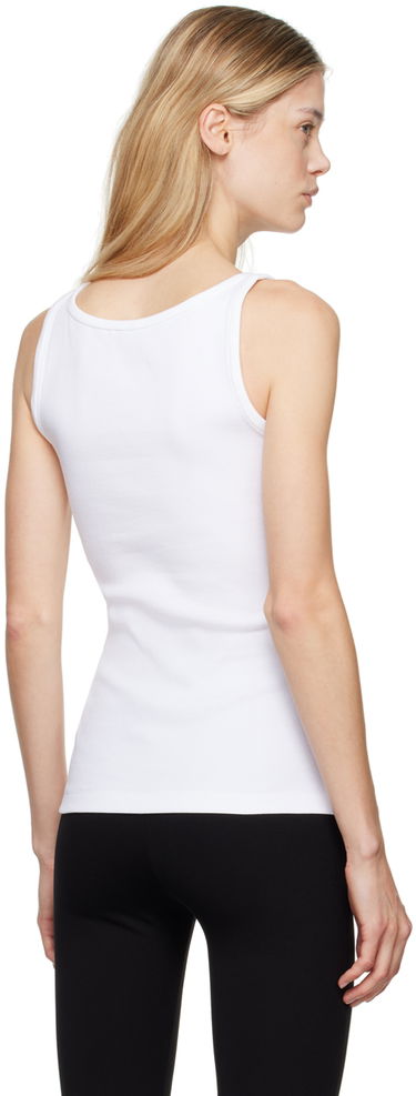 Majica brez rokavov Versace Slim-Fit Ribbed Tank Top Bela | 1017003-1A12060-1W000, 2
