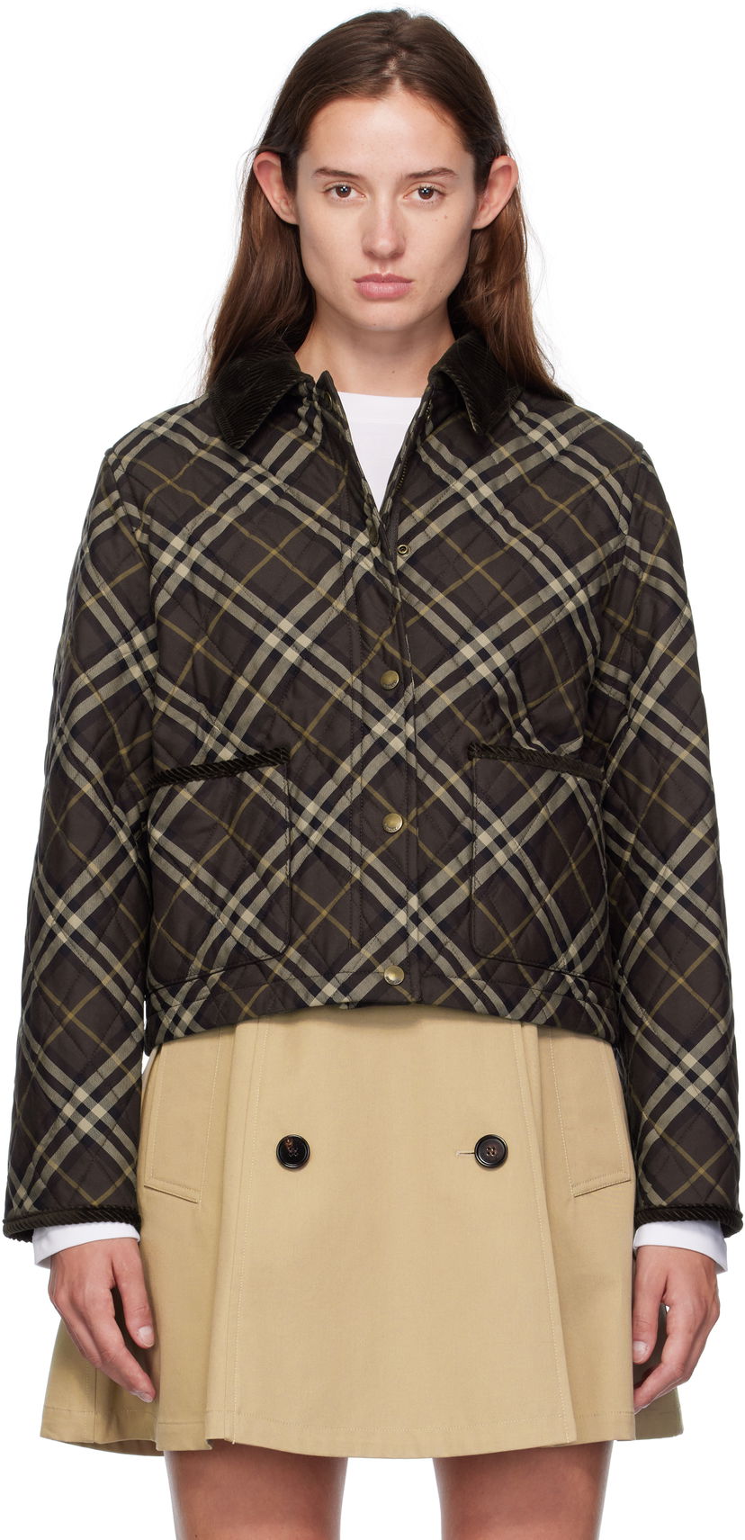 Jakna Burberry Burberry Oldham Plaid Quilted Jacket Rjava | 8115975