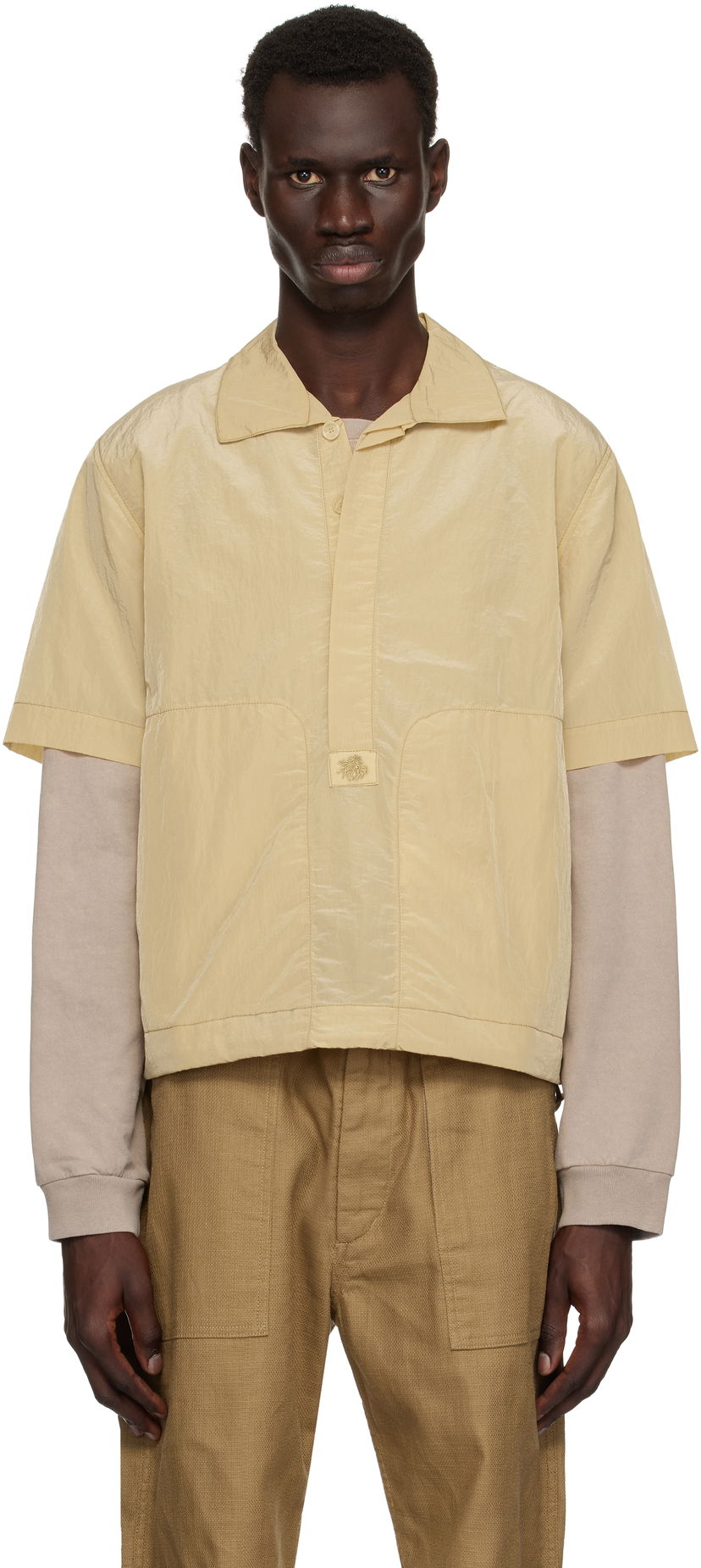 Polo majica Ranra RANRA Foreger Shiny Nylon Polo Bež | AMSS25PO02551
