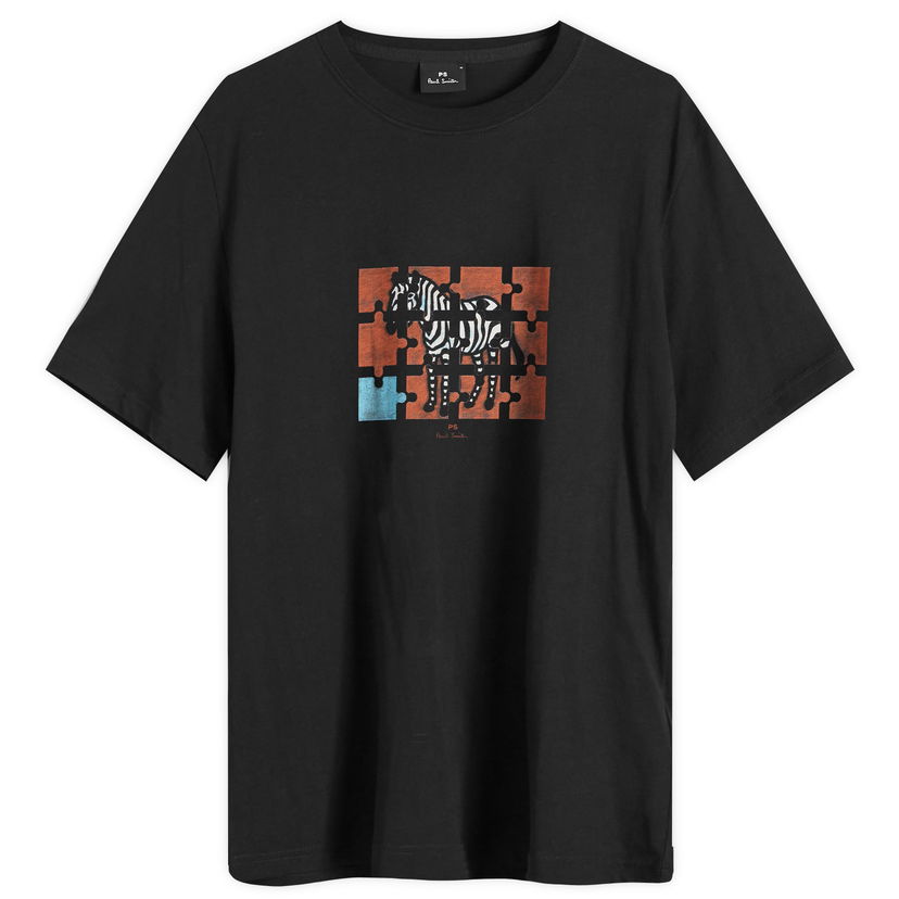 Majica Paul Smith Paul Smith Men's Jigsaw Zebra Graphic Tee, Size Large Črna | M2R-011R-PP5079-79