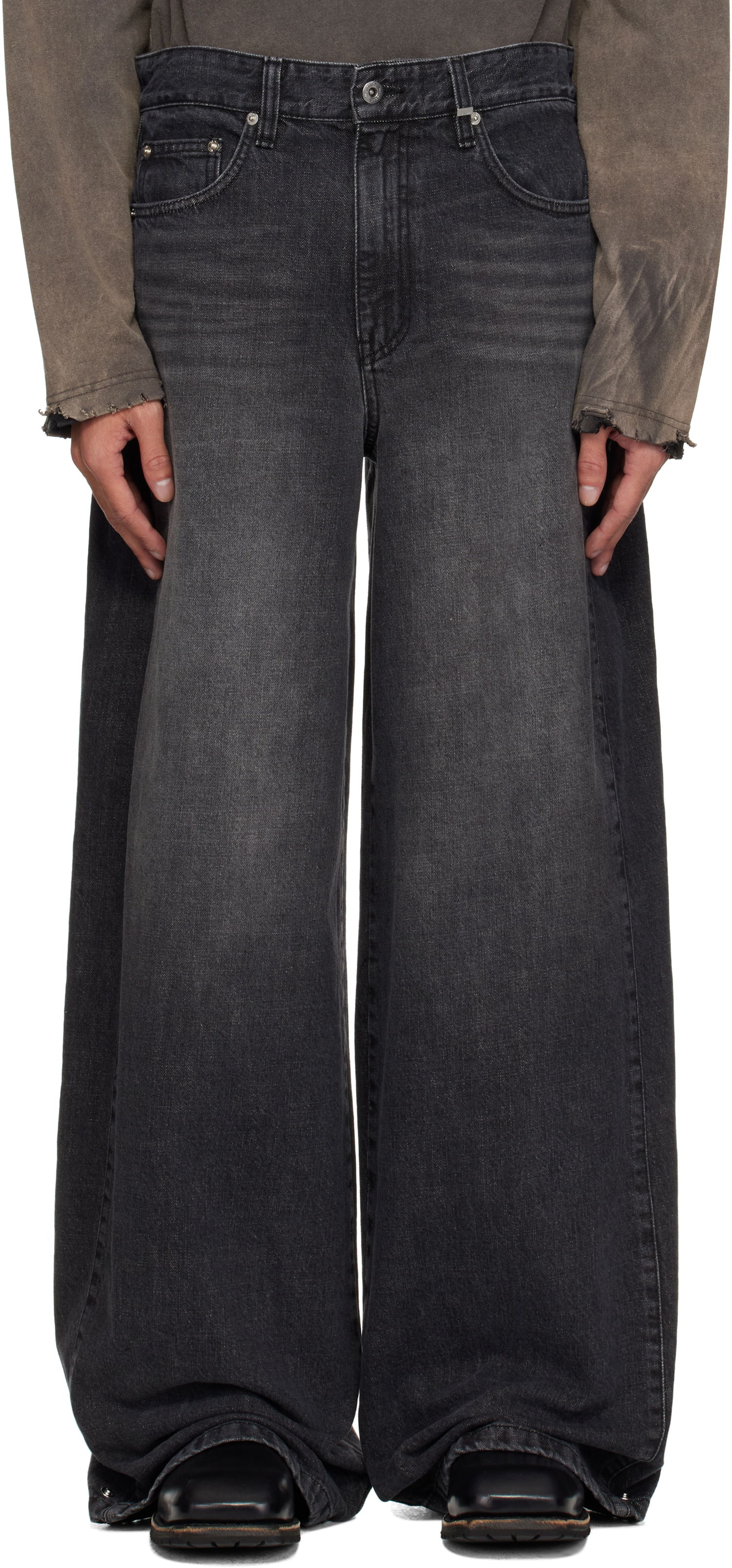 Kavbojke We11done We11done Tuck Detail Jeans Črna | WD-DP1-25-358-M-BK, 0