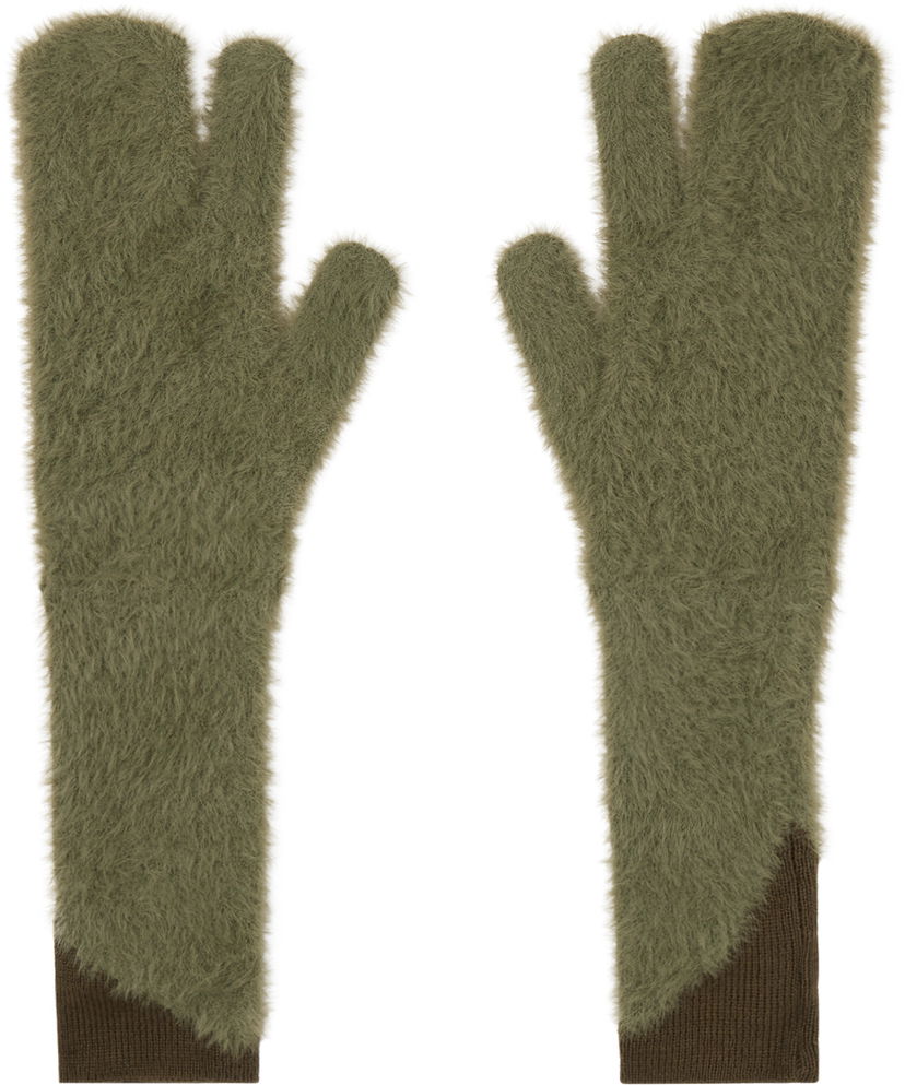 Rokavice Maison Margiela Furry Worn Out Mitts Zelena | S62TS0062 M13073