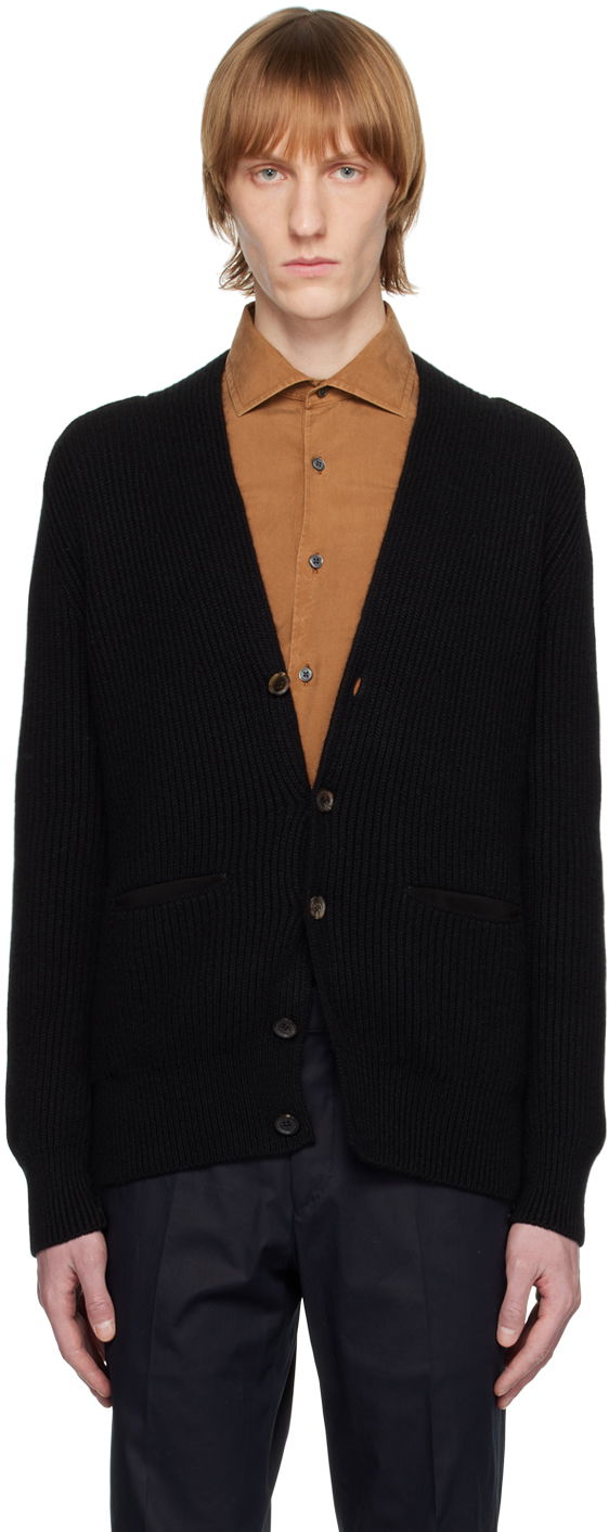 Pleteni pulover ZEGNA ZEGNA Button-Down Knit Cardigan Črna | UBF72A5-155