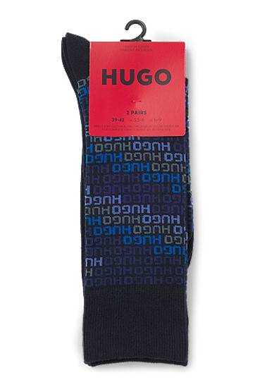 Nogavice BOSS Two-pack regular-length socks with logo details Mornarica | 50546706, 1