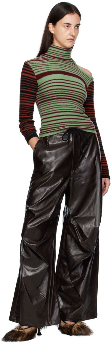 Pleteni pulover Andersson Bell Andersson Bell Elodie Multi Stripe Cut-Out Turtleneck Zelena | atb1356w, 3
