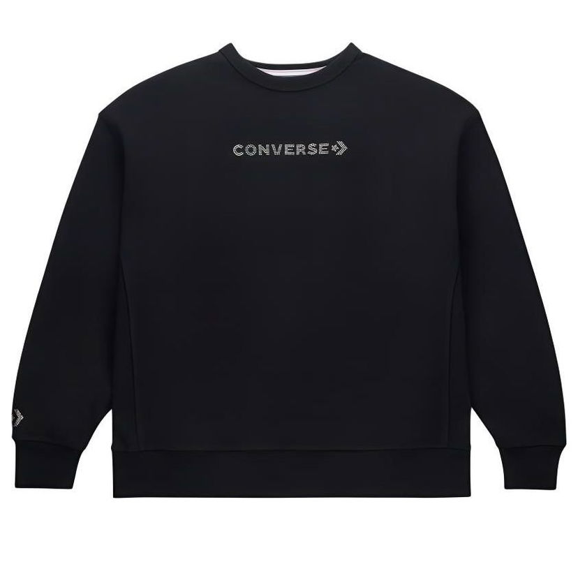 Pleteni pulover Converse Gold Standard Crew Neck Sweatshirt Črna | 10027136-A01