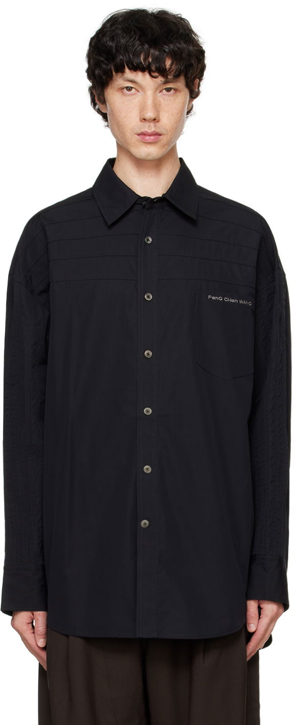 Srajce Feng Chen Wang Feng Chen Wang Pleated Shirt Črna | FUF18SR04B