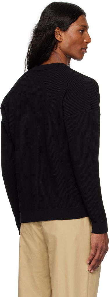 Pleteni pulover MAISON KITSUNÉ Handwriting Comfort Ribbed Cardigan by Maison Kitsuné Črna | OM00505KT1126, 2