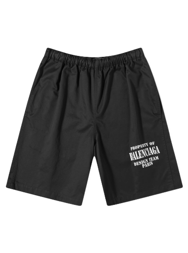 Kratke hlače Balenciaga Property Of Logo Short Black Črna | 704718-TKP24-1000