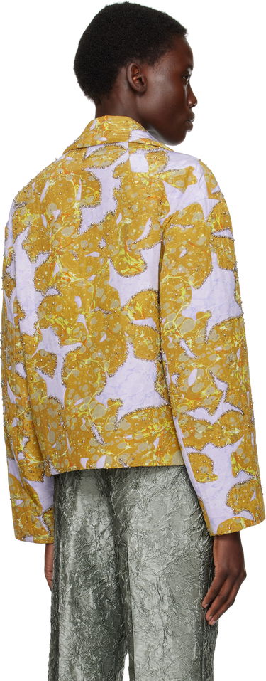Jakna Dries Van Noten Dries Van Noten Beaded Floral Print Jacket Rumena | 251-010520-1082, 2