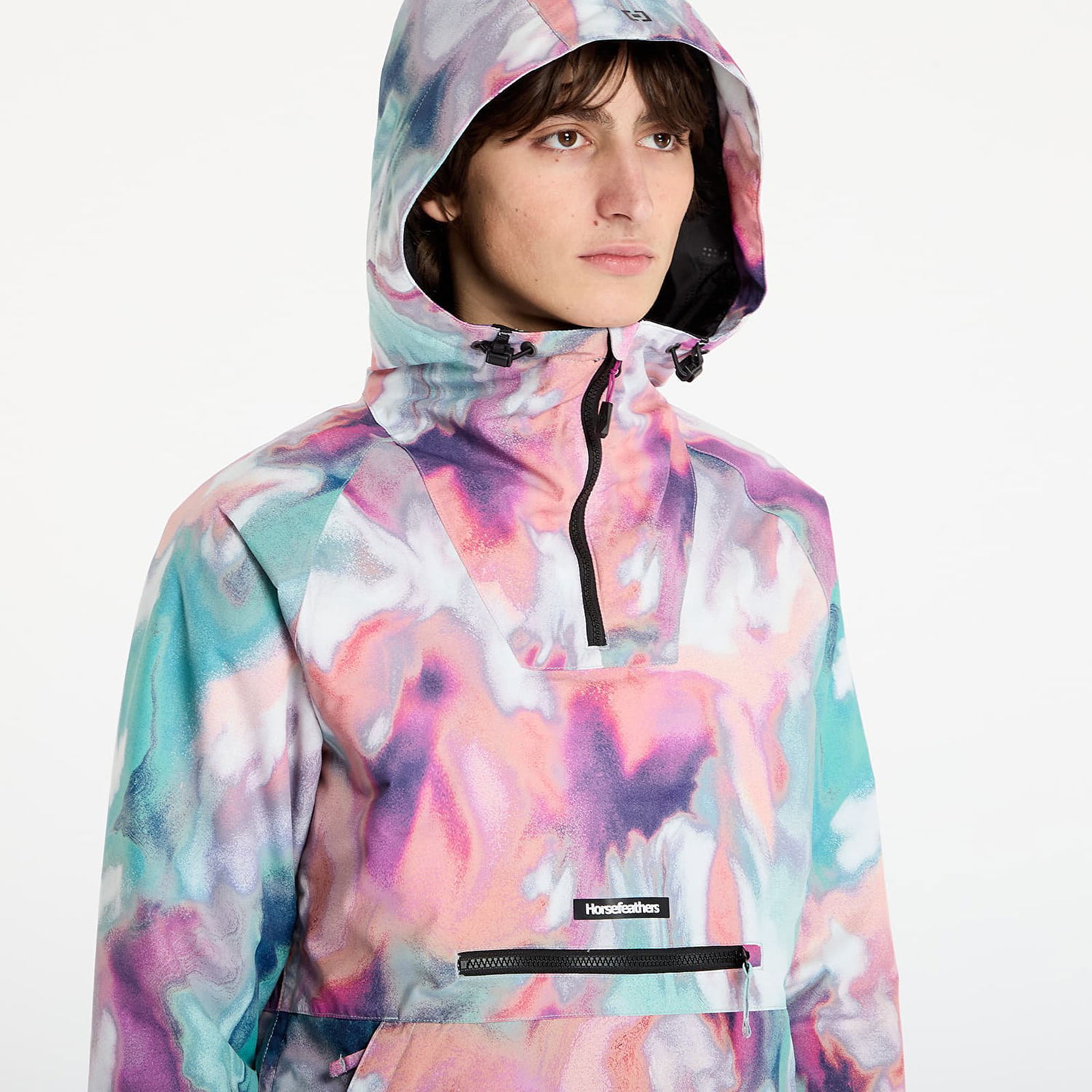 Jakna Horsefeathers Fiora Swirl Print Hooded Anorak Jacket Večbarvna | OW230A, 1