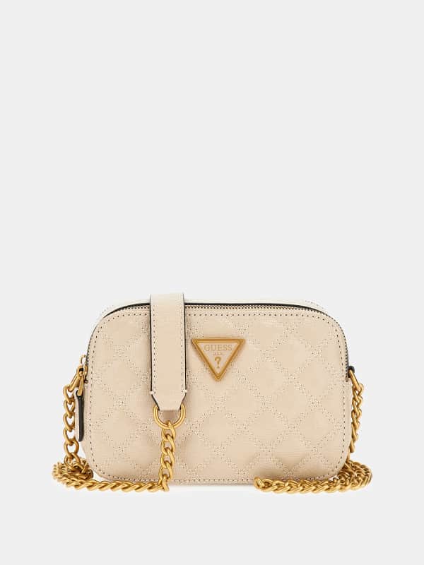 Torba za čez ramo GUESS Quilted Mini Crossbody Shoulder Bag Bež | HWQK8748140