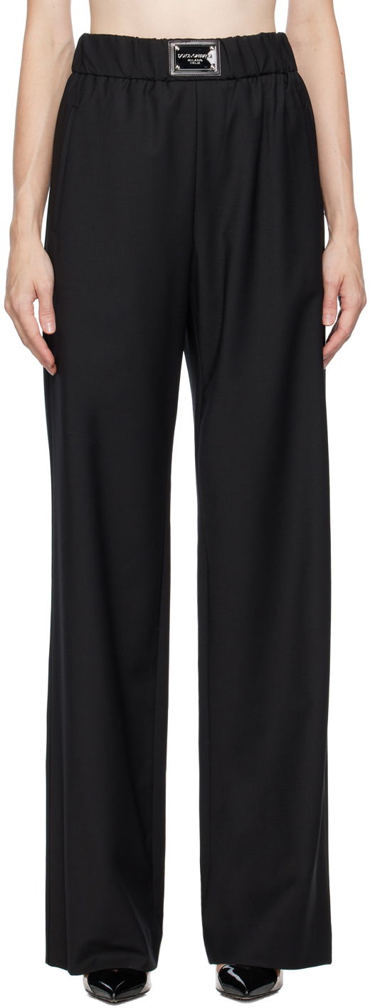 Hlače Dolce & Gabbana Black Gathered Trousers Črna | FTCZJT GDBWS