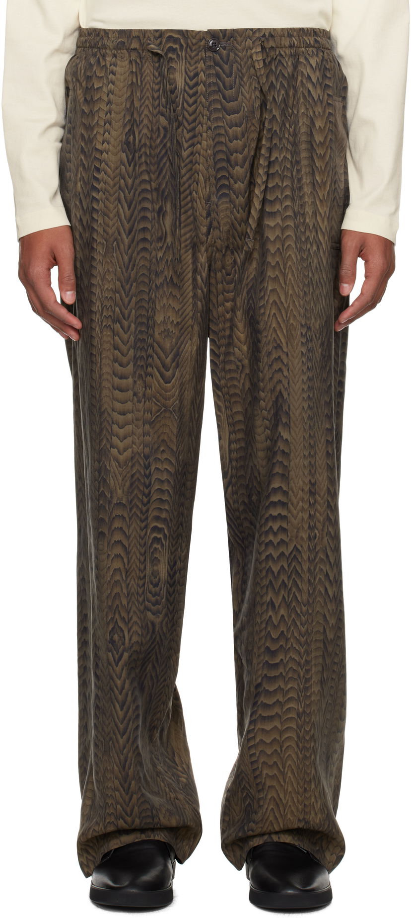 Hlače LEMAIRE Printed Pyjama Pants Zelena | PA1160 LF1323