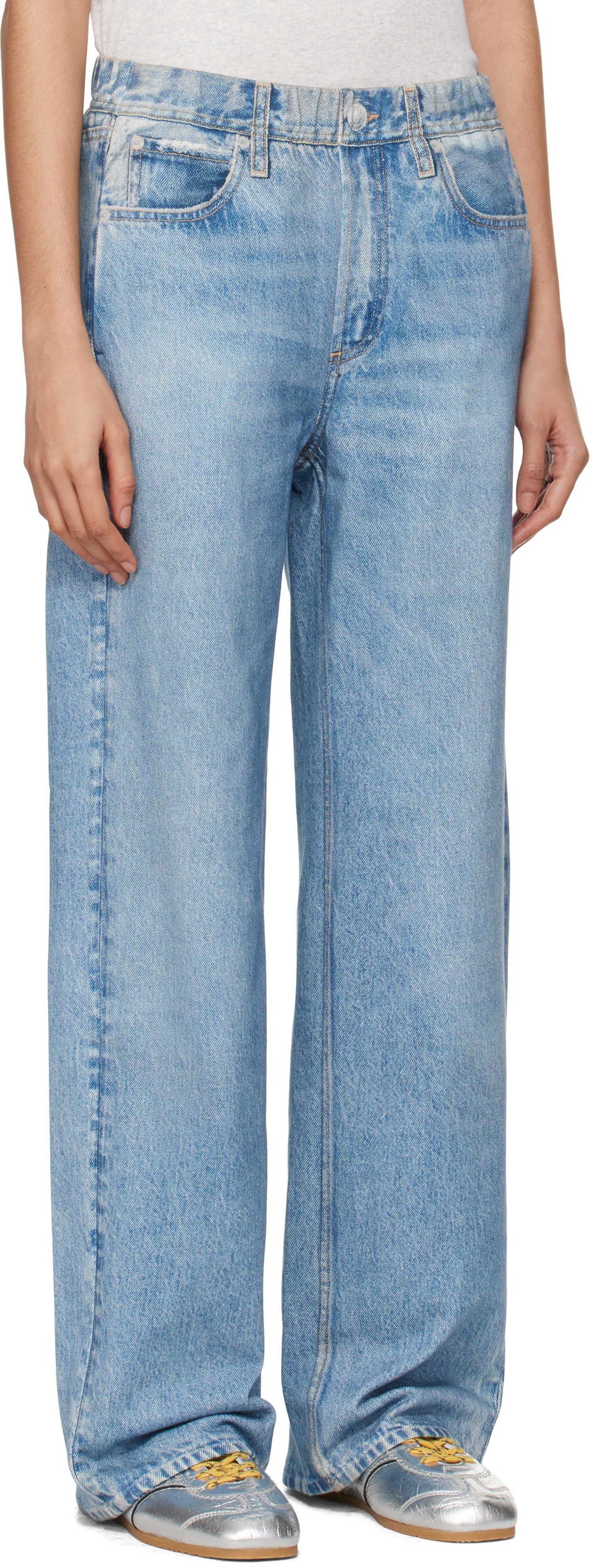 Kavbojke rag & bone Miramar Terry Wide-Leg Lounge Pants Modra | WCW24F70028202, 1