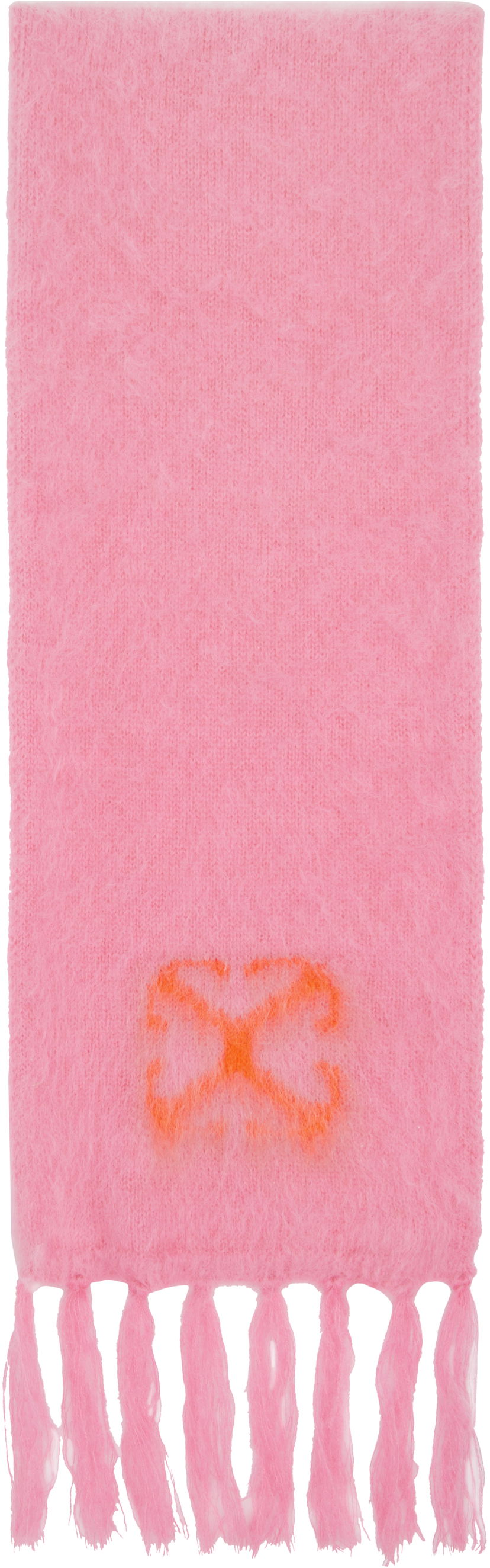Šala Off-White Mohair Scarf with Fringe Roza | OWMA046F24KNI0013B21