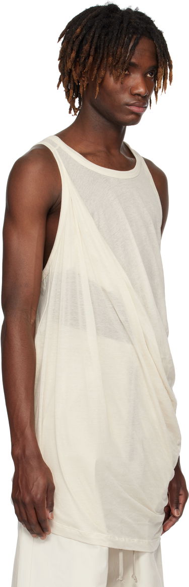 Majica brez rokavov Rick Owens Rick Owens Hollywood Anthem Draped Tank Top Bela | RU01E5152 UC, 1