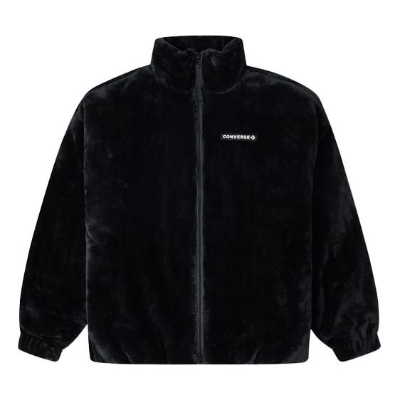 Bomber jakna Converse Loose Stand Collar Stay Warm Logo Jacket Črna | 10023526-A01