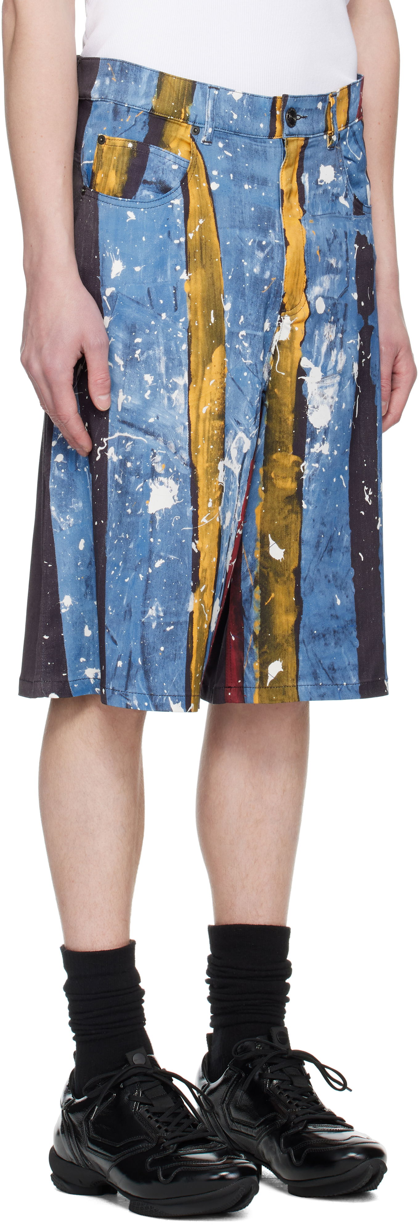 Kratke hlače Charles Jeffrey Loverboy Charles Jeffrey LOVERBOY Silky Print Shorts Modra | 54040301, 1
