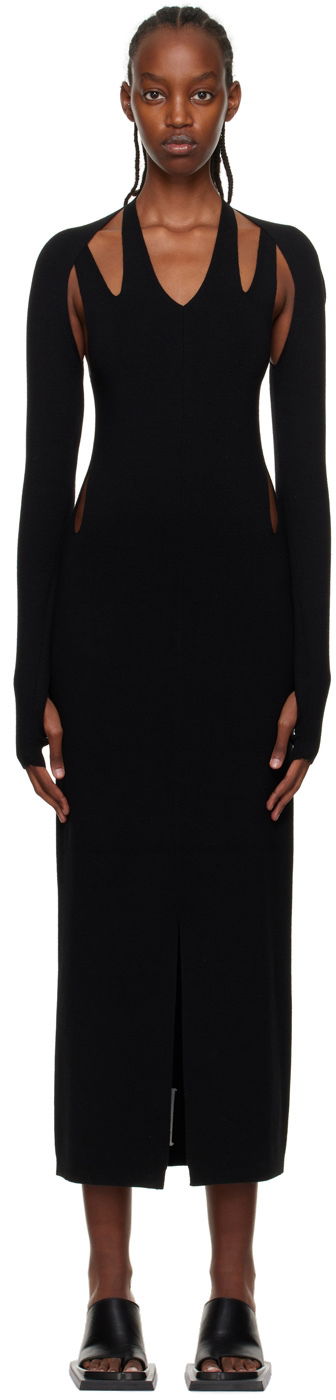 Obleke Dion Lee Plaited Midi Dress Črna | A7613P22