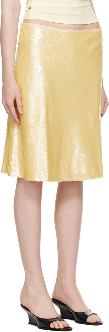 Krila GUIZIO Guizio Isabelle Sequin Midi Skirt Rumena | S25302W119, 1