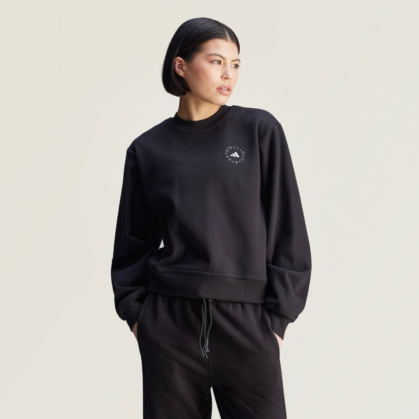 Pulover adidas Performance Stella McCartney Regular Fit Sweatshirt Črna | JJ0150