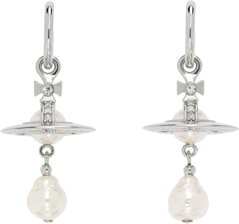 Uhani Vivienne Westwood Vivienne Westwood Aleksa Pearl Drop Earrings Kovinski | 6202016M-02P543-