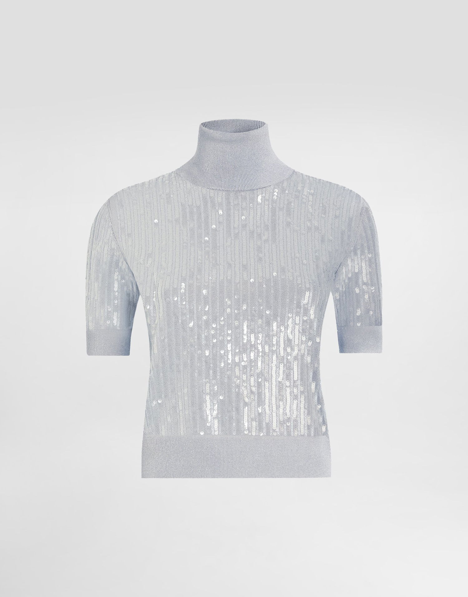 Pleteni pulover Dolce & Gabbana Sequin Embroidered Turtleneck Sweater Siva | FXW40ZJAIQ9N0040, 0