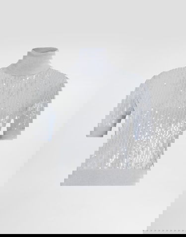 Pleteni pulover Dolce & Gabbana Sequin Embroidered Turtleneck Sweater Siva | FXW40ZJAIQ9N0040, 0