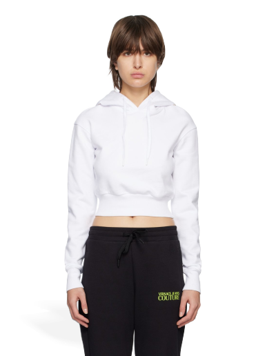 Pulover Versace Jeans Couture Drawstring Hoodie Bela | E74HAIE05ECF00E
