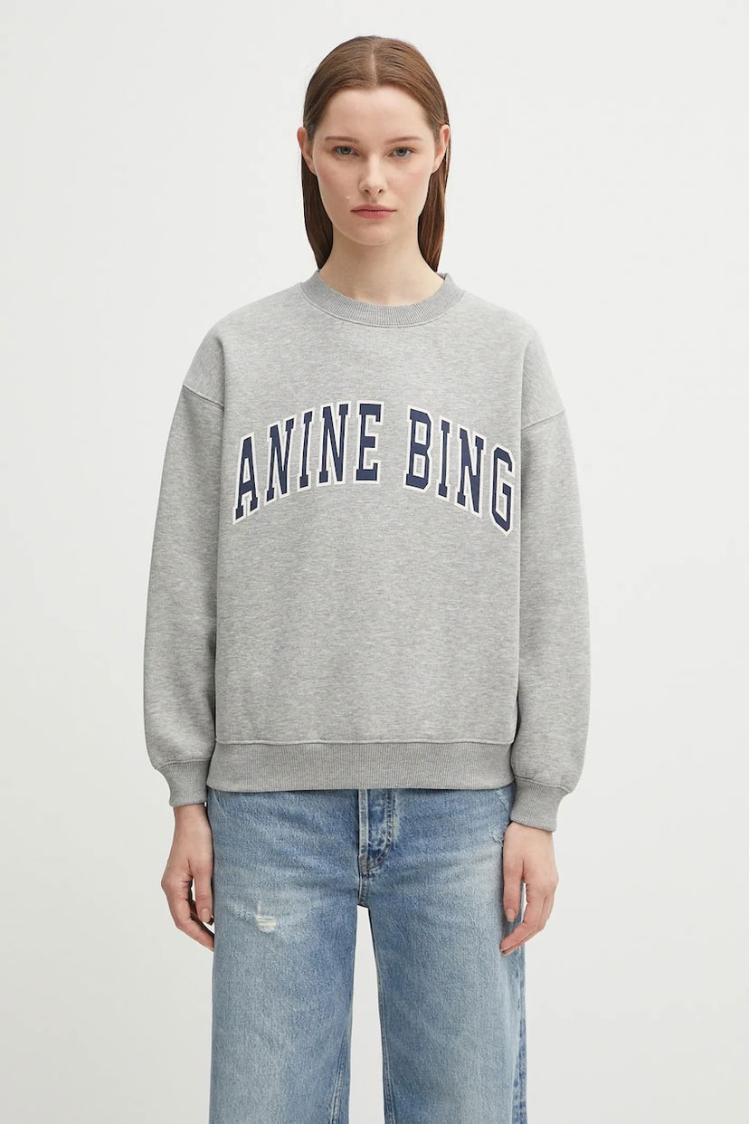 Pulover Anine Bing Anine Bing Spencer Graphic Sweatshirt Siva | A.08.11531